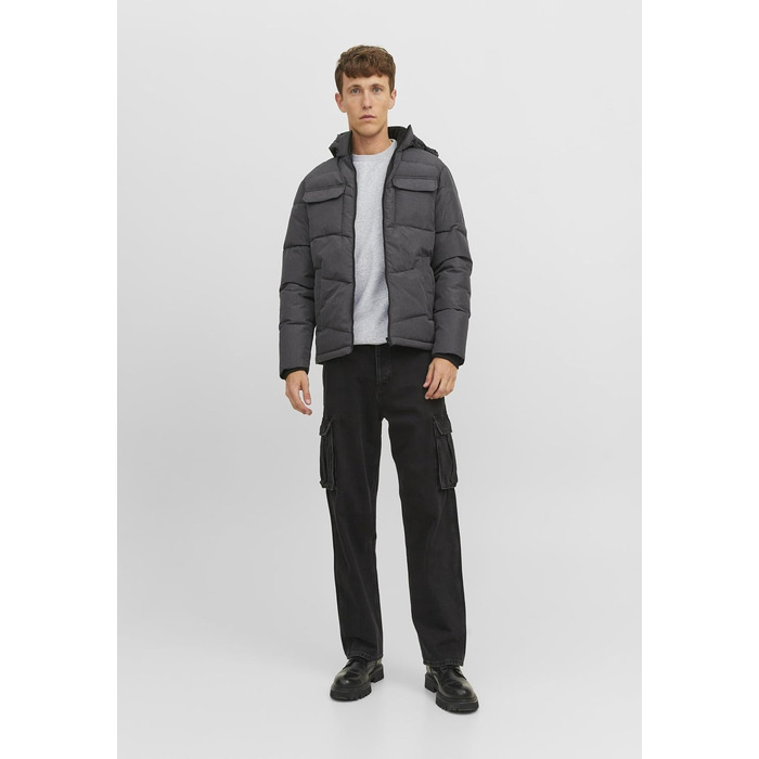 Чоловічий світшот JACK & JONES однотонний, світло-сірий меланж, розмір M