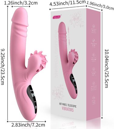 Вібратор для жінок з 9 функціями, нагріванням та G-точкою. Кролик. Рожевий колір