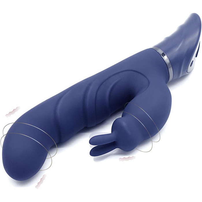 Вібратор для жінок Rabbit, стимулятор клітора та G-точки, з двома моторами, силіконовий дildo, 7 режимів, USB-зарядка, водонепроникний