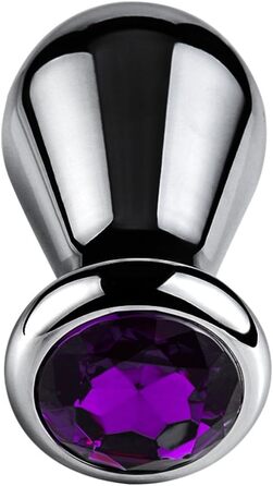 Металевий анальний плагін WLKJPP з кристалами та діамантами, L, срібло - анальні іграшки для чоловіків та жінок