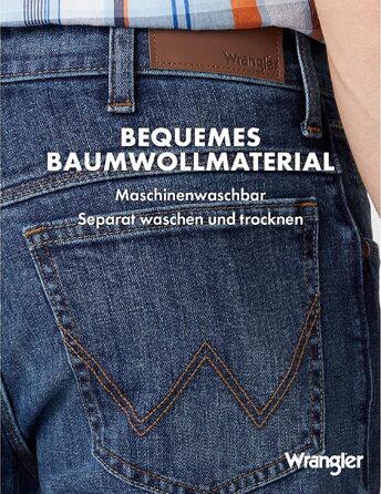 Чоловічі джинси Wrangler Straight Regular Fit середньої посадки, темно-сині (Blau Schwarz), розмір 34W/32L