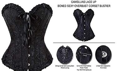 Корсет EVAbaby сексуальний для жінок XS чорний зі сталевими ребрами