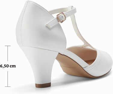 Жіночі туфлі-човники Dream Pairs з Т-подібним ремінцем, білі, розмір 39 EU