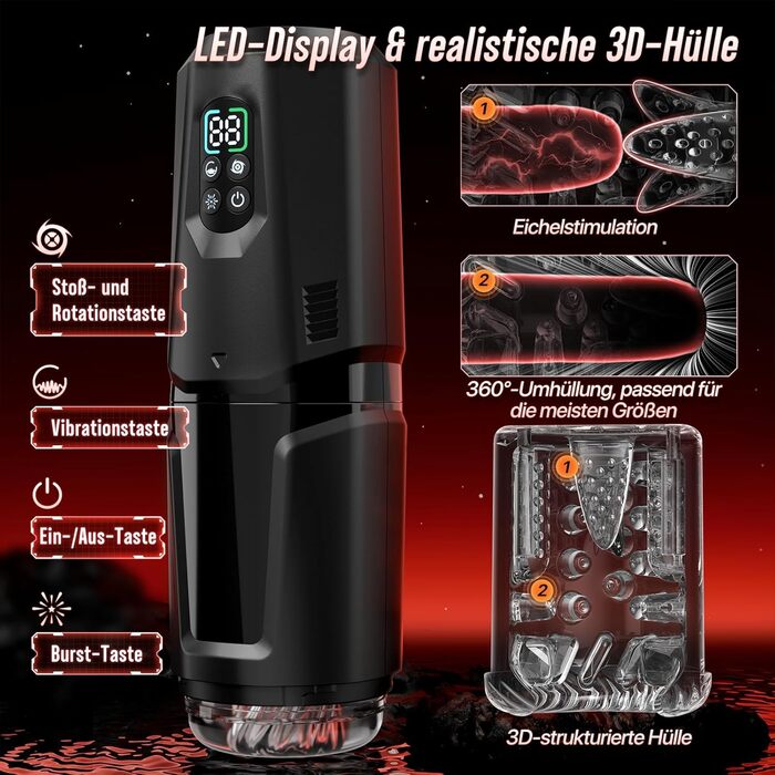 Мастурбатор для чоловіків KI-Interaktion з 7 режимами вібрації, ротацією та імітацією язика - секс-іграшка