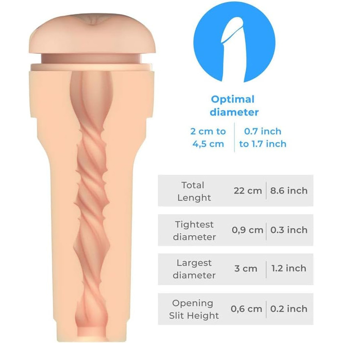 Мастурбатор Kiiroo Feel Stroker Extra Tight для анального сексу, чорний, 22,3x8,5 см