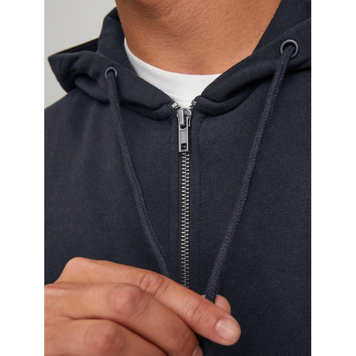 Чоловіча толстовка з капюшоном та блискавкою Jack & Jones Zip Hoodie, однотонна, колір Scarab, розмір XS