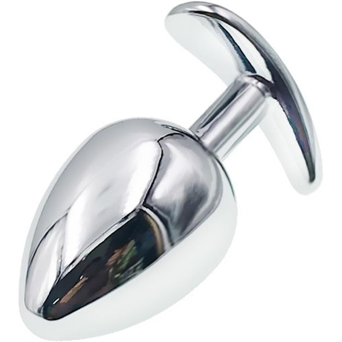 Анальний набір Metall: сталевий анальний плаг з T-подібною основою (S/M/L), кристалічний діамант, стимулятор G-точки та простати для жінок та чоловіків (L)