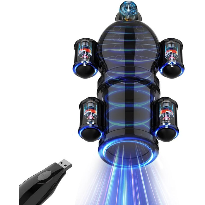 Вібратор для чоловіків для тренування пеніса з 10 режимами вібрації, для збільшення витривалості та затримки еякуляції. Стимулятор, секс-іграшка