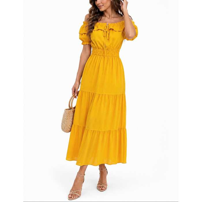 Жовта сукня maxi-хіспанка babydoll, елегантна, ХІТ XXL