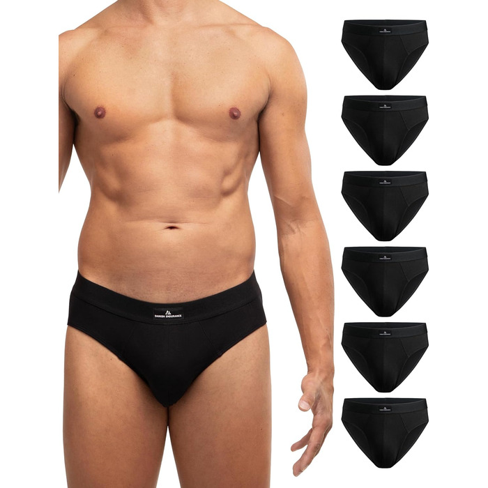 Боксеры чоловічі DANISH ENDURANCE 6 шт. (XXL, чорний) - бавовна, дихаючі, м'які, без етикетки