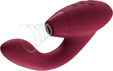 Womanizer DUO 1 Rabbit - вібратор-кролик та стимулятор G-точки з соском, чорний/золотий (червоний)