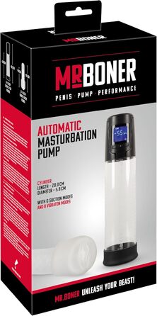 Пумповий насос для пеніса Mister Boner, прозорий, 20 см