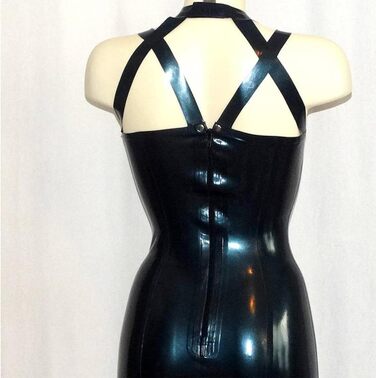 Латексний боді з блискавкою для жінок MSTMAZZ, еротичний костюм, чорний, XXXXL