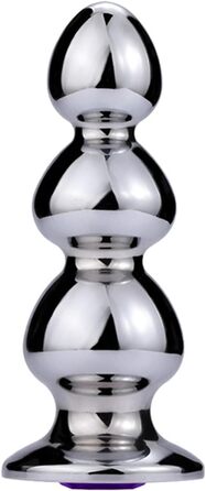 Анальний масажер з металу з діамантами для чоловіків та жінок, анальний дildo, стимулятор G-точки, простати, Dilatatoren, анальні іграшки, срібло (L)