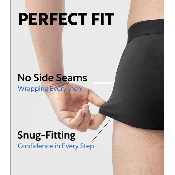 Боксерки чоловічі Separatec 7 шт. з подвійним мішечком, бамбук/район, чорні