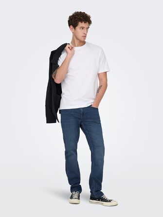 Чоловічі вузькі джинси Only & Sons Onsloom Slim Fit, темно-сині, 33W / 32L