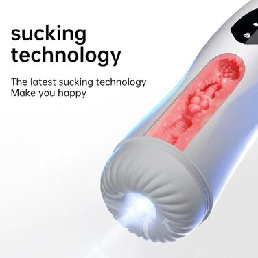 Електричний масажер для чоловіків з 10 вібраціями та 5 режимами всмоктування. Іграшка для дорослих