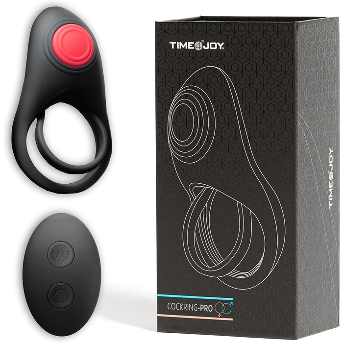 Вібруючий кільце для статевого члена з пультом дистанційного керування - секс-іграшка для пар, чорний