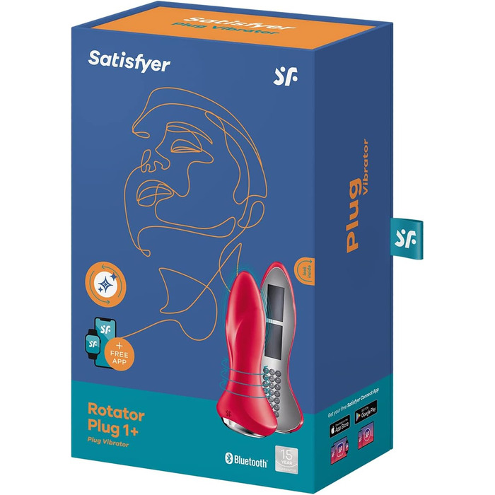 Satisfyer Rotator Plug 1 Connect App Bluetooth: вібруючий анальний плагін з ротаційними кульками | Водостійкий (IPX7) | Для чоловіків та жінок