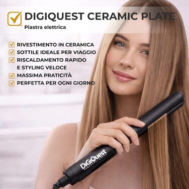 Керамічний випрямляч для волосся DIGIQUEST Ceramic Plate — Rose Gold та Чорний
