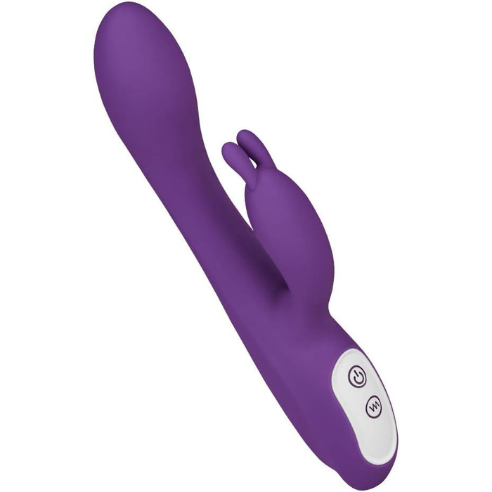 Кролик EIS з функцією обігріву | Інтимний масажер для жінок | Вібратор-кролик з безпечного силікону | Перезаряджається та водонепроникний (IPX7) | Потужне збудження | Колір: фіолетовий | 22 см | Фіолетовий/Білий