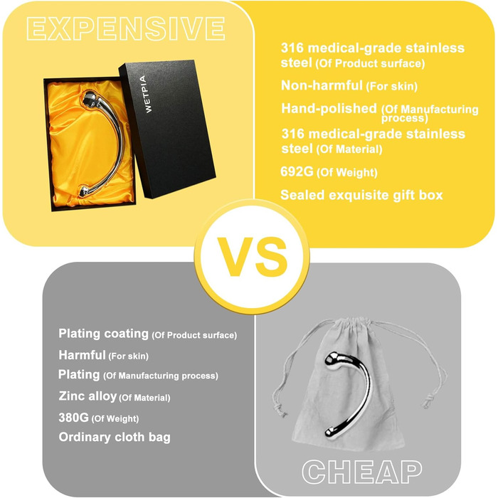 Анальний плаг Doppelkopf з металу для стимуляції G-точки та вагіни, 680г, 1 шт.