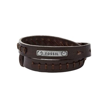 Чоловічий годинник Fossil Vintage Casual з коричневим шкіряним ремінцем та сталевим корпусом