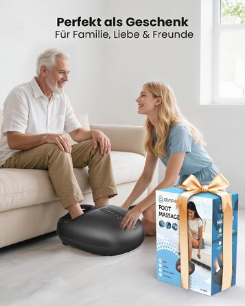 Електричний масажер для ніг COMFIER Shiatsu з функцією підігріву, розминком та компресією, 3 рівні інтенсивності, до 46 розміру EU