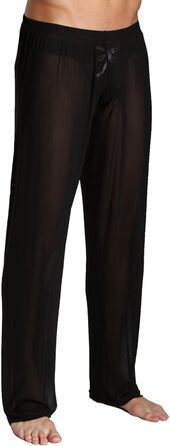 Чоловічі прозорі штани з сітки, чорні, нічна сорочка, спідня білизна, нейлон, сітчасті штани, довгі прозорі штани, чоловічі штани з сітки, штани з тонкої сітки, чорні, XL