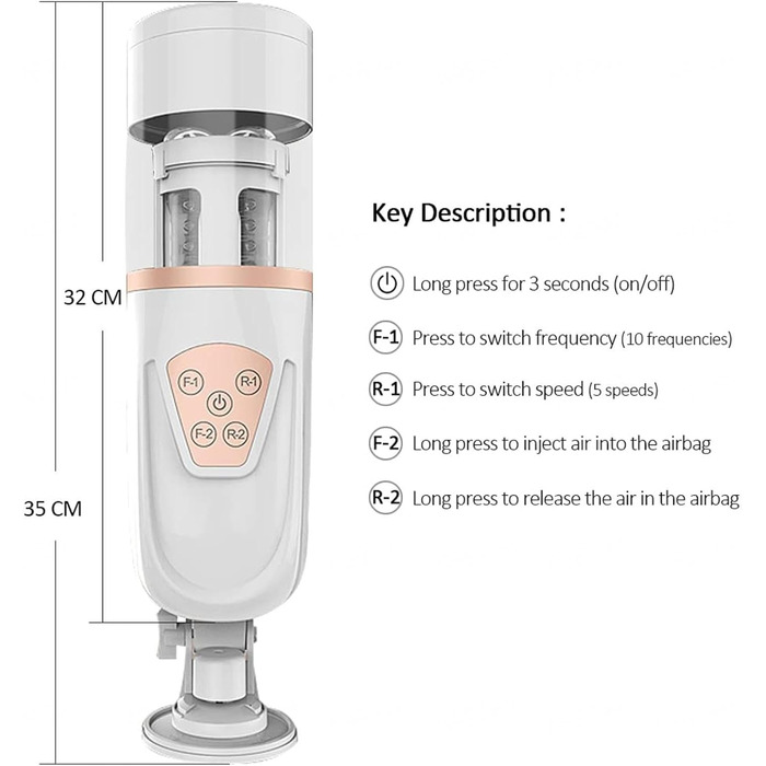 Автоматичний електричний мастурбатор-чаша з 10 телескопічними рухами та 5 швидкостями для чоловіків