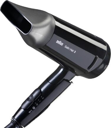 Фен для волосся Braun Satin Hair 3 Style&Go HD350 з іонізацією IonTec, складаний, 1600 Вт, чорний