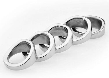 Сталевий кільце для статевого члена з наконечником (5 шт.) - інтимна іграшка для чоловіків, SM, кільце для яєчок, контроль еякуляції