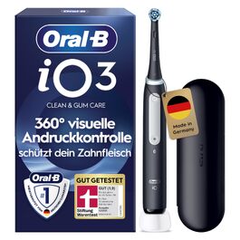 Електрична зубна щітка Oral-B iO Series 3 Matt Black (Чорна), 3 режими чищення, насадка та дорожній футляр у комплекті