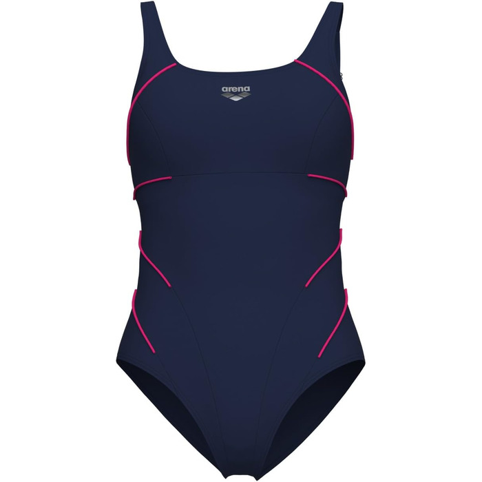 Купальник суцільний Arena Jewel One Piece Low C (48, темно-синій з квітковим малюнком)
