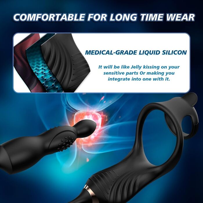 Вібратор для ануса та пеніса Jomyu - стимуляція простати, кільце для пеніса, сексуальні іграшки для чоловіків, парне використання