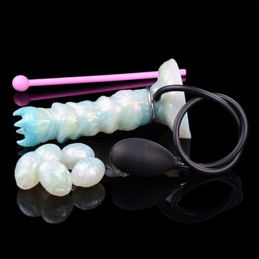 Анальний дилататор Axcroo з 5 кульками - надувний анальний плагін, дилда з вузлом, анусный дилататор, бутплаг з яйцями, вагінальний мастурбатор