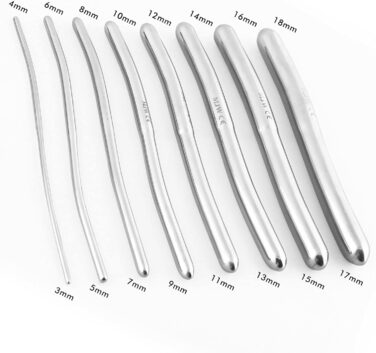 Набір дилататорів уретри: 8 дилататорів Hegar з подвійними кінцями (3-18 мм) + чохол для зберігання