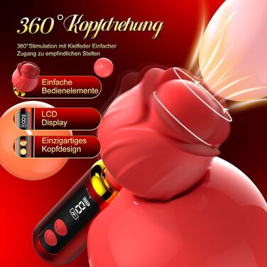 Вібратор жіночий G-Spot з 9 режимами, поворотний на 360°, стимулятор клітора, водонепроникний, червоний