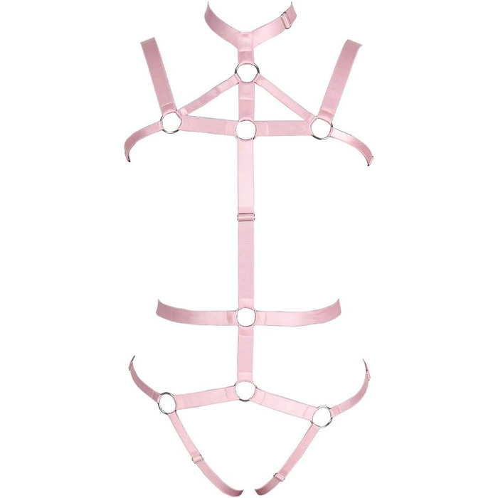 Жіночий комплект корсет, стрінги та ремінь для карнавалу, фотосесій та танців. Стиль: панк, готика, рожевий