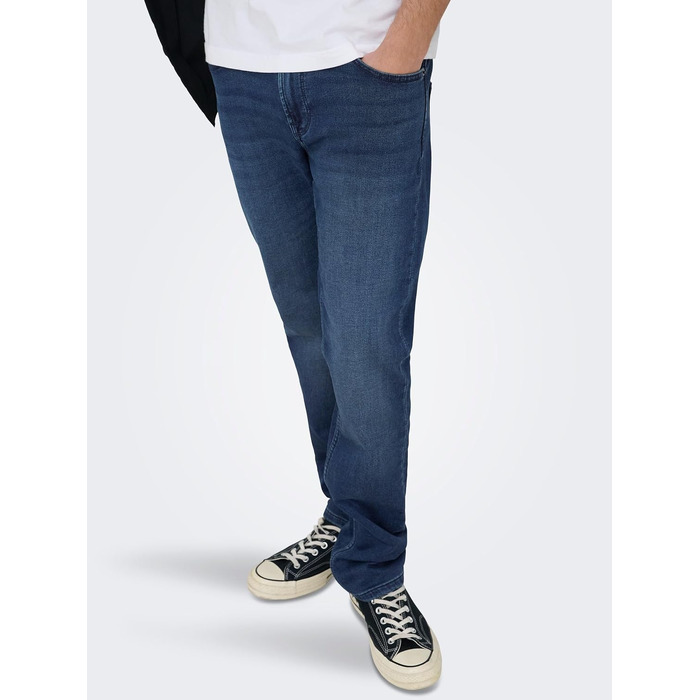 Чоловічі вузькі джинси Only & Sons Onsloom Slim Fit, темно-сині, 33W / 32L