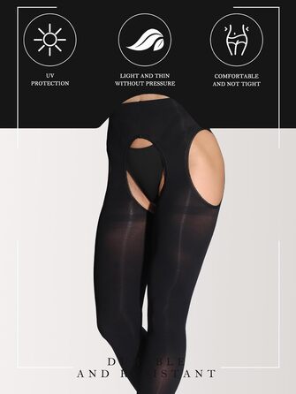 СUREPOCH Штрих-панчіх для жінок великих розмірів, відкритий крок (3XL-4XL, Равенчорний)