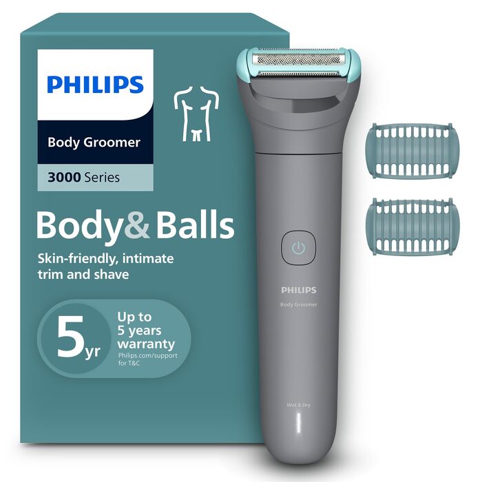 Тример для тіла та інтимних зон Philips Bodygroom Series 3000 BG3480/15, водонепроникний, з системою захисту шкіри, 80 хв роботи