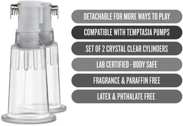 Масажер для грудей та інтимної зони з 2 насадок для сосків та 1 насадкою для грудей, для початківців