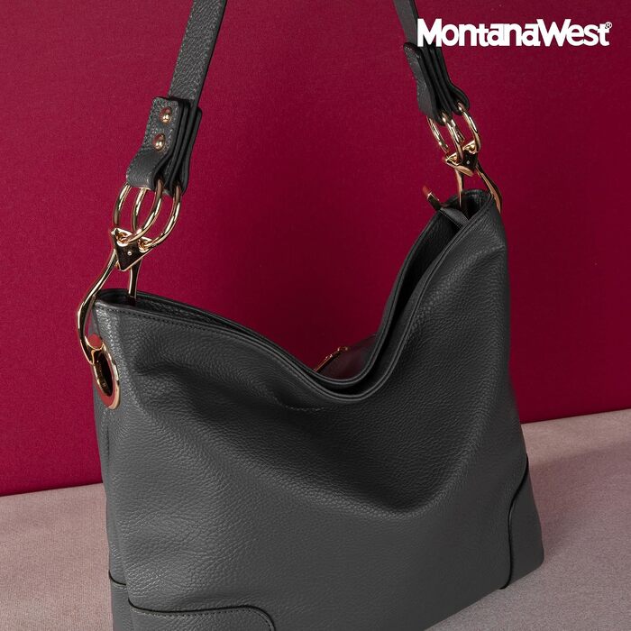 Жіноча сумка-хобо середнього розміру Montana West Special-grey: стильна сумка через плече з верхньою ручкою