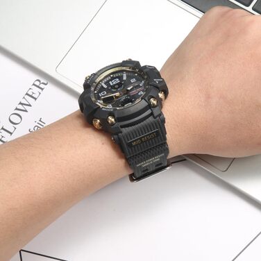 Ремінець для годинника Casio G-Shock GG-1000 та GWG-100, чорний, зі сталевою застібкою (сумісний з GG-1000-1A5CR, GG-1000-1A3CR, GWG-100-1A8JF)