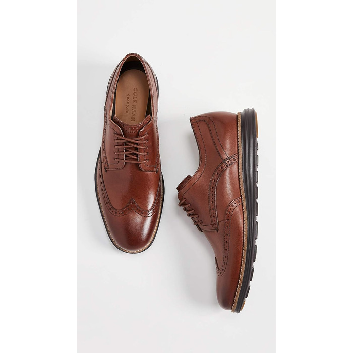 Чоловічі шкіряні туфлі Cole Haan Grand Wingtip Oxford коричневого кольору Woodbury Ivory, розмір 43.5 EU