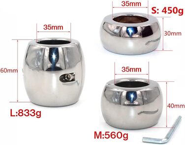 Сталевий кільце для яєчок GeRRiT, 3 розміри, надміцний, для чоловіків (30 мм)