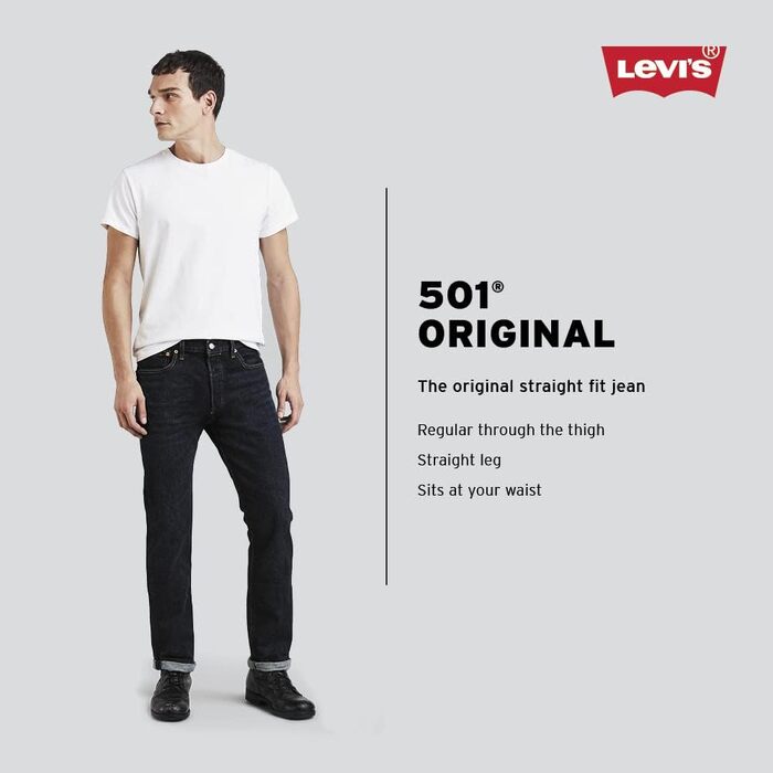 Чоловічі джинси Levi's Stonewashed Black, розмір 31W / 32L, чорні з ефектом потертості