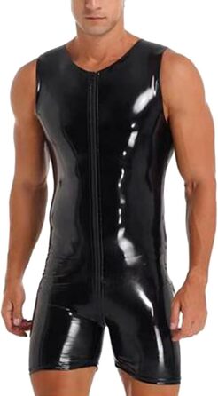 Костюм для рольових ігор для чоловіків 3-частинний: еротична білизна для карнавалу та вечірок (чорний/білий з аксесуарами 02 Чорний 4XL)