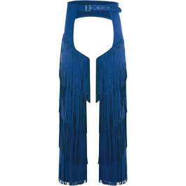 Чоловічі штани-ковбої MSemis з бахромою, відкриті на кроці, для карнавалу, фестивалів та тематичних вечірок, блакитні